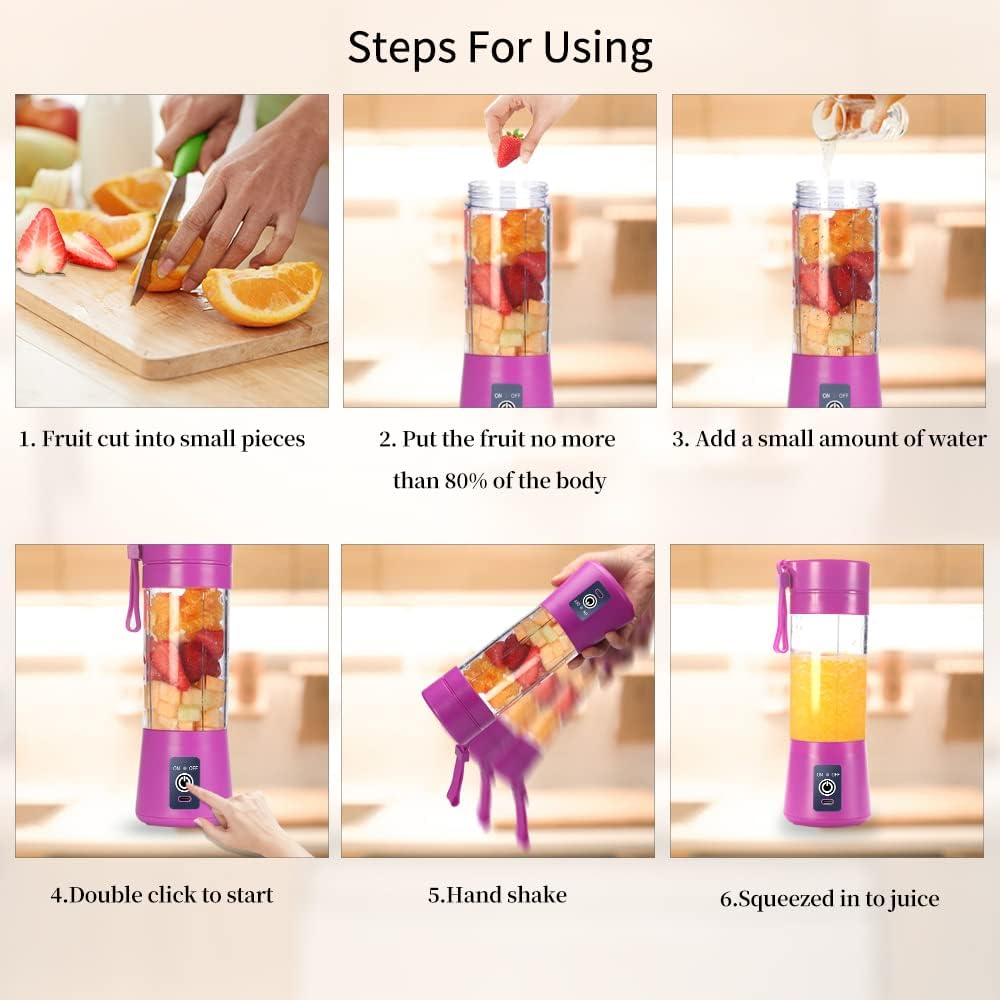 Mixer Smoothie Maker, Elektrischer USB-Entsafter Mixer, Tragbarer Mini-Mixer für Shakes und Smoothie