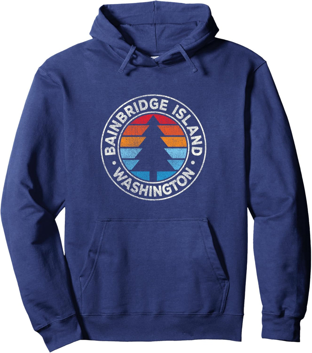 Bainbridge Island Washington WA Vintage Grafik Retro 70er Jahre Pullover Hoodie