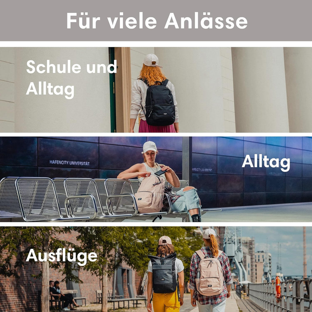 LARKSON Schulrucksack Mädchen &amp; Jungen Teenager - No 3 - Rucksack Damen &amp; Herren für Schule - 16" La