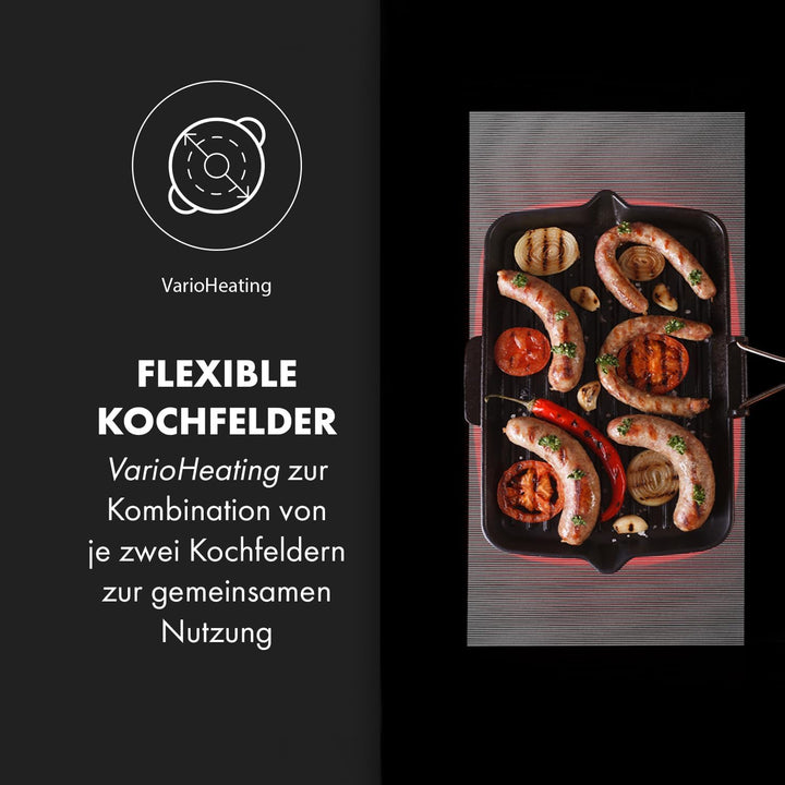 Klarstein Induktionskochfeld, Glaskeramik Kochfeld, Induktionskochfeld mit 5 Platten, Einbau mit Tou