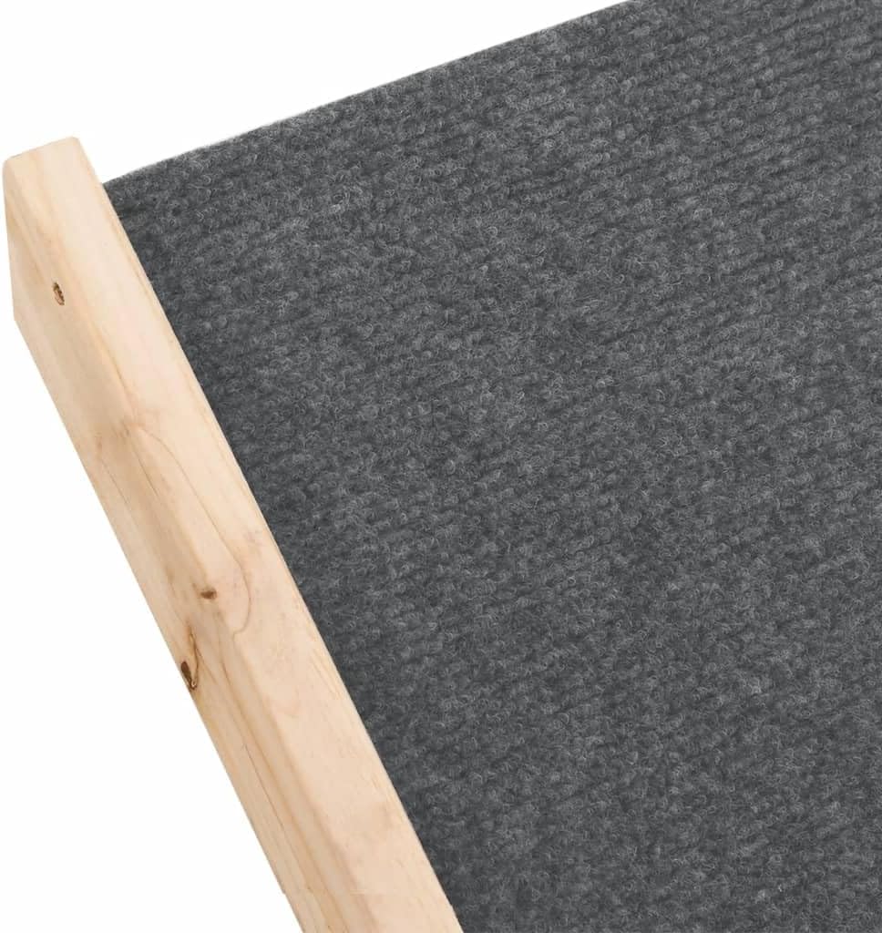 vidaXL Hundetreppe Hunderampe Haustiertreppe Katzentreppe Massivholz Tanne Grau 105 x 47 cm, Grau 10