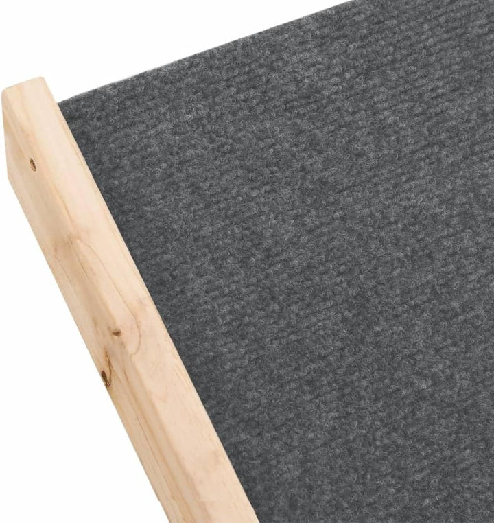 vidaXL Hundetreppe Hunderampe Haustiertreppe Katzentreppe Massivholz Tanne Grau 105 x 47 cm, Grau 10