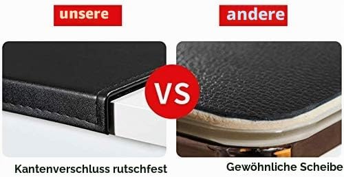SK Studio Schreibtischunterlage mit Kantenschutz Wasserdichte PU Leder, Rutschfeste mit Kantenverrie