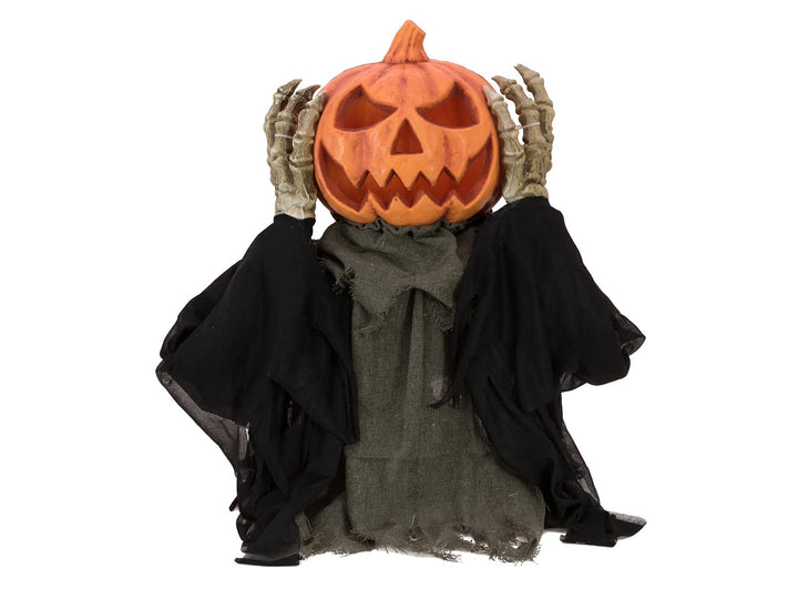 EUROPALMS Halloween Figur POP-UP Kürbis, animiert 70cm | Animierter Kürbismonster-Oberkörper mit Lic