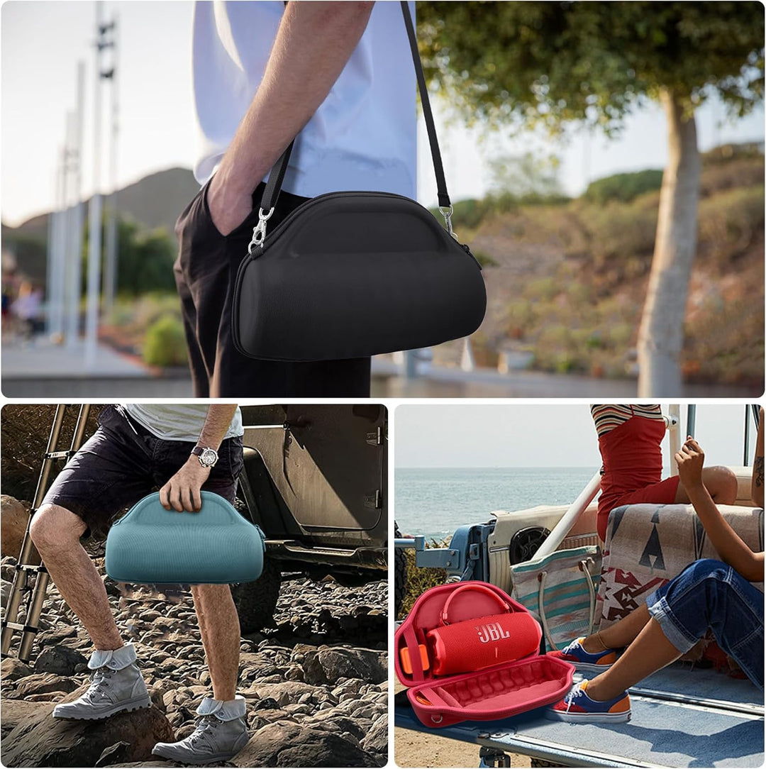 co2CREA Hart Reise Schutz Hülle Etui Tasche für JBL Charge 6 Bluetooth Lautsprecher mit abnehmbarem