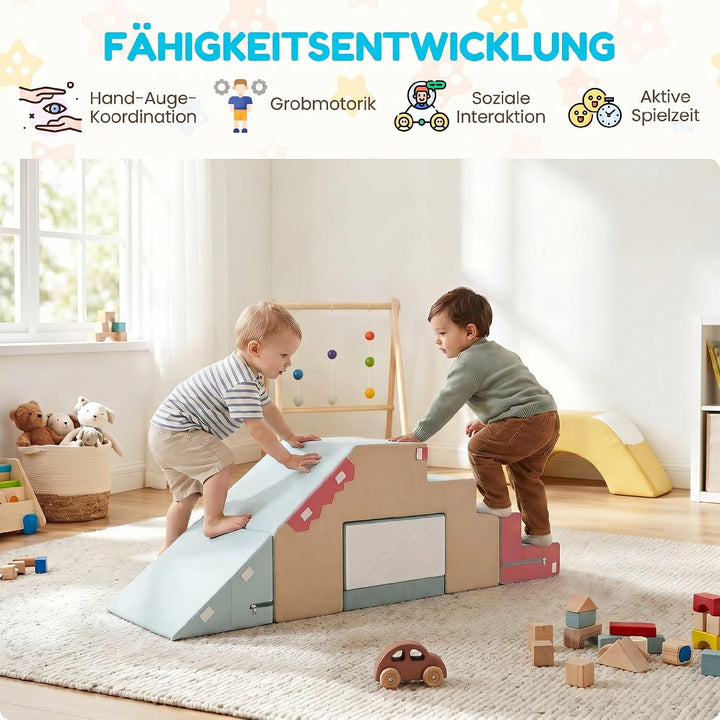 AIYAPLAY Schaumstoff Bausteine für Kinder 2er Set rutschfest XXL Bunt | Softbausteine, Montessori Sp