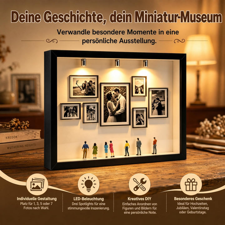 DIY Mini Museum Bilderrahmen, Mini Figuren Menschen MuseumSilhouette Box, Museum of Us, Miniatur Men