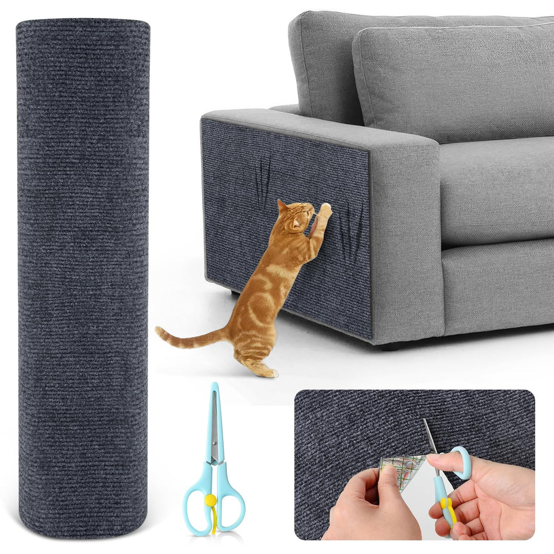 Kratzmatte Katze Selbstklebend, Sofa- und Wandkratzzuschutz für Katzen 200*30cm Grau, 200*30cm Grau