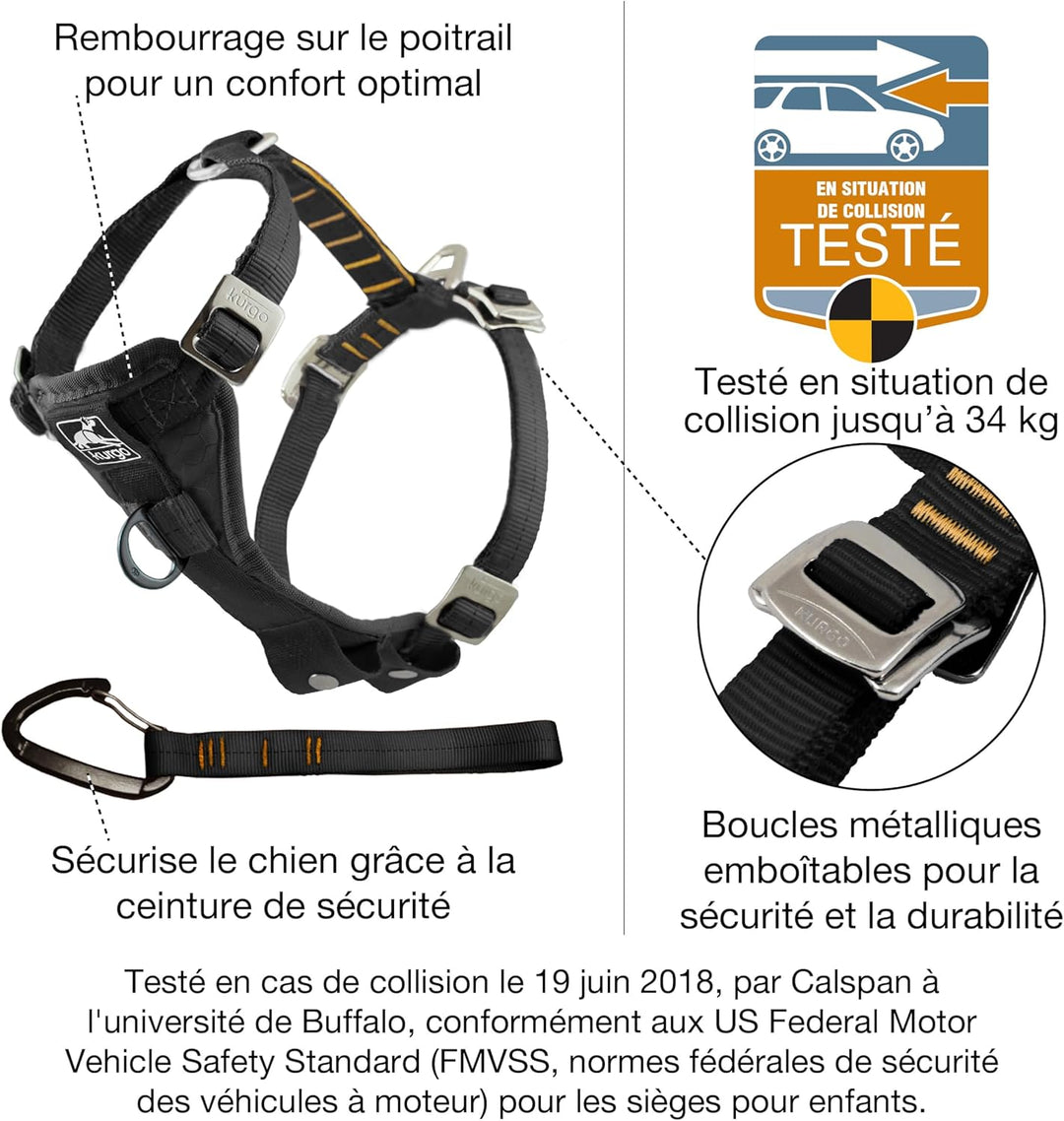 Kurgo Tru-Fit Hundegeschirr, Crash-Test-erprobtes Auto-Sicherheitsgurt, Für Hunde von 2 bis 5 kg, Gr