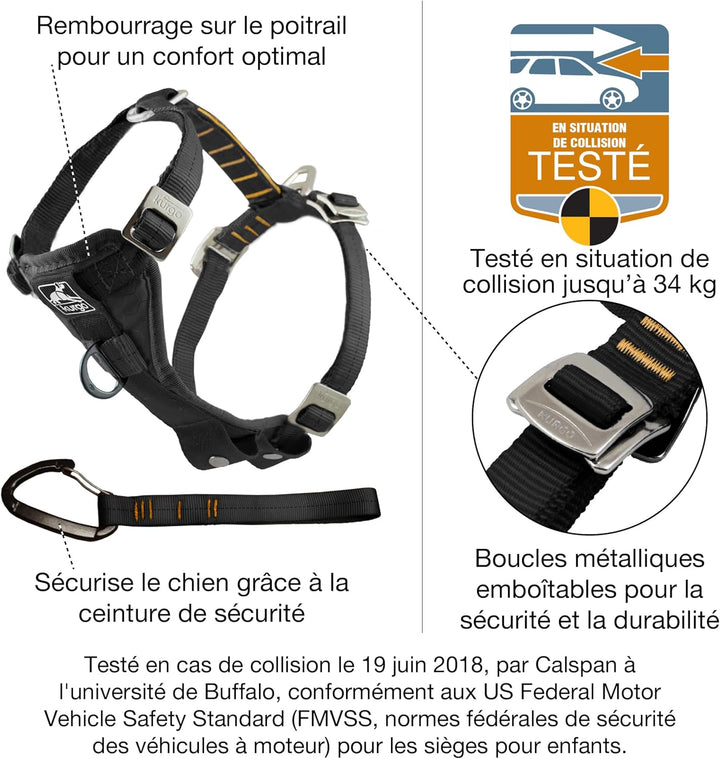 Kurgo Tru-Fit Hundegeschirr, Crash-Test-erprobtes Auto-Sicherheitsgurt, Für Hunde von 2 bis 5 kg, Gr