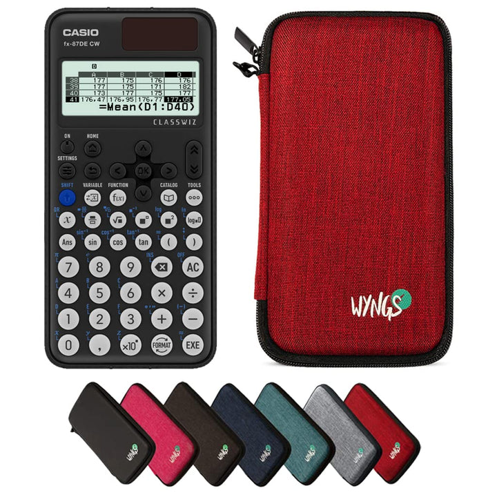 CALCUSO Sparpaket: Casio FX-87DE CW ClassWiz technisch-wissenschaftlicher Schulrechner + WYNGS Schut