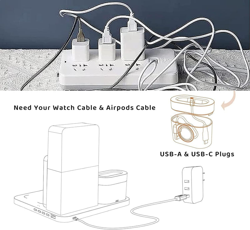 Wireless Charger, COLSUR 3 in 1 Induktive Ladestation 15W Kabelloses Ladegerät für i Watch Series SE