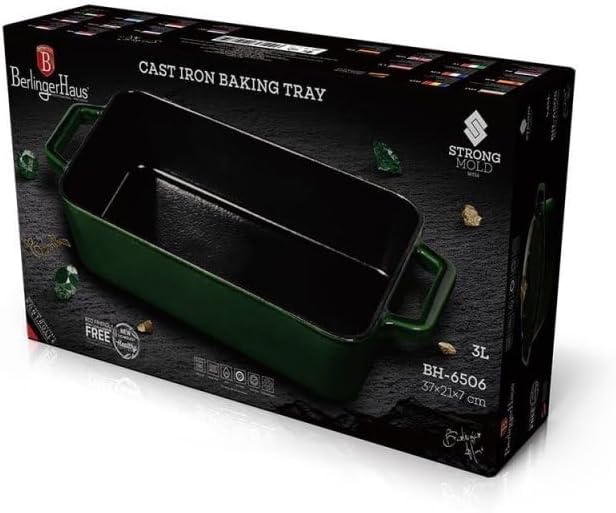 Berlinger Haus Collection Roaster, 30 cm, cast Iron, BH/6506 Emerald, 18/8 Edelstahl