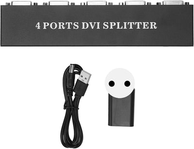 DVI Splitter 1 in 4 Out, 1920 X 1440 Auflösung, Verlustfreie HD Verteilung, Video Duplikator für Spl