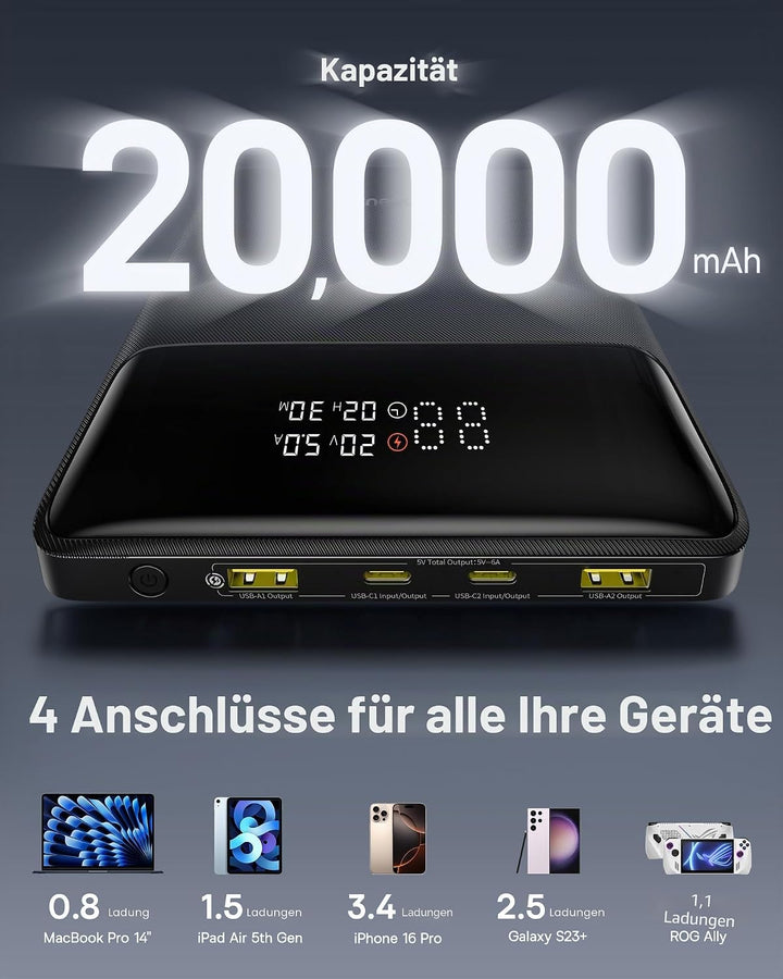 Powerbank Baseus Blade H1 Lite 20.000mAh 100W USB-C Preto