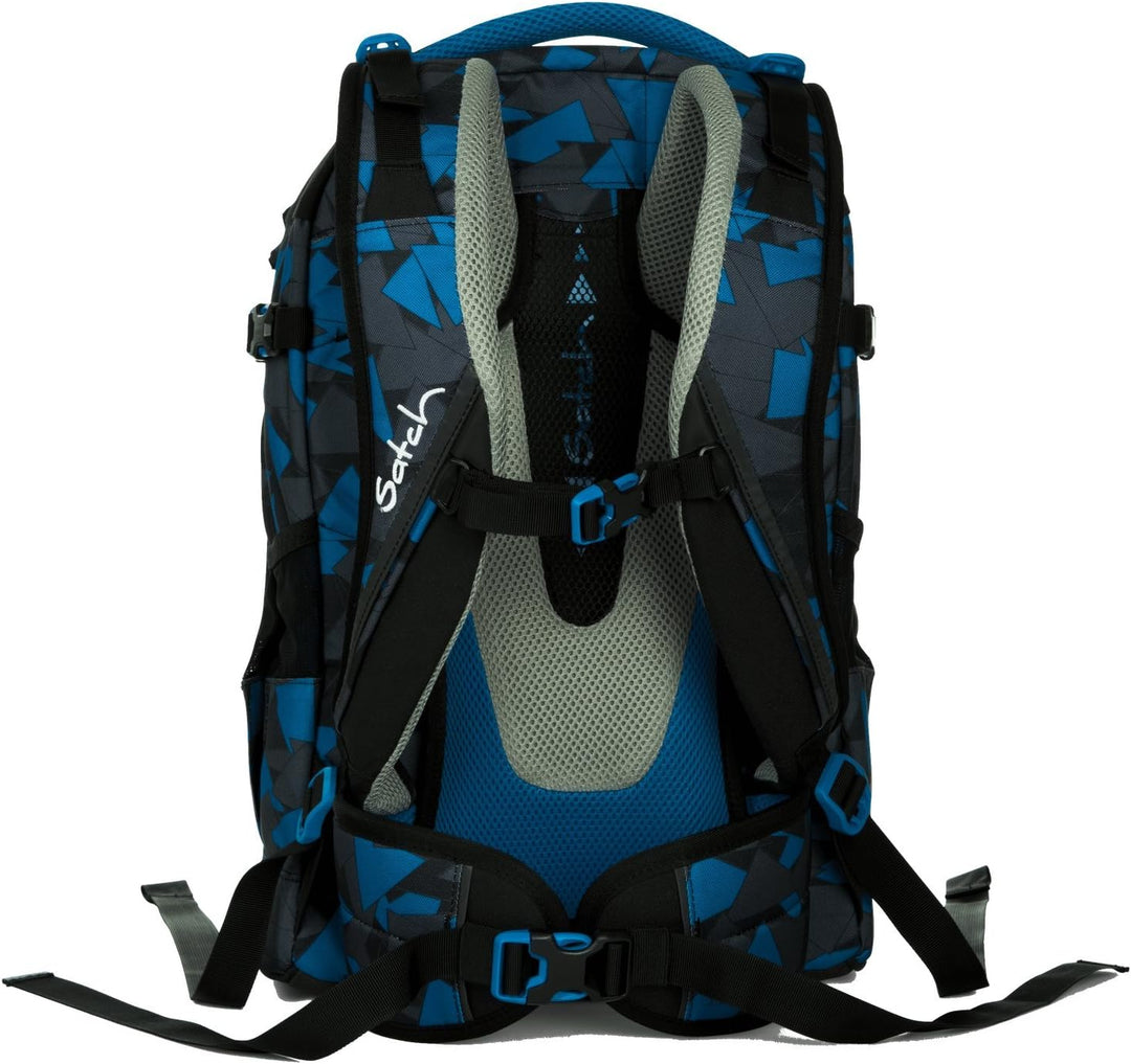 Satch Pack by Ergobag - 2tlg. Set Schulrucksack (+SchlamperBox Etui) - Blue Triangle