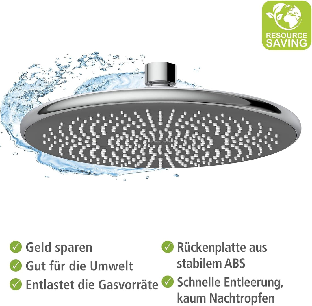 WENKO Wasserspar Regenduschkopf Watersaving, wassersparende Universal-Kopfbrause mit nachhaltigem Wa