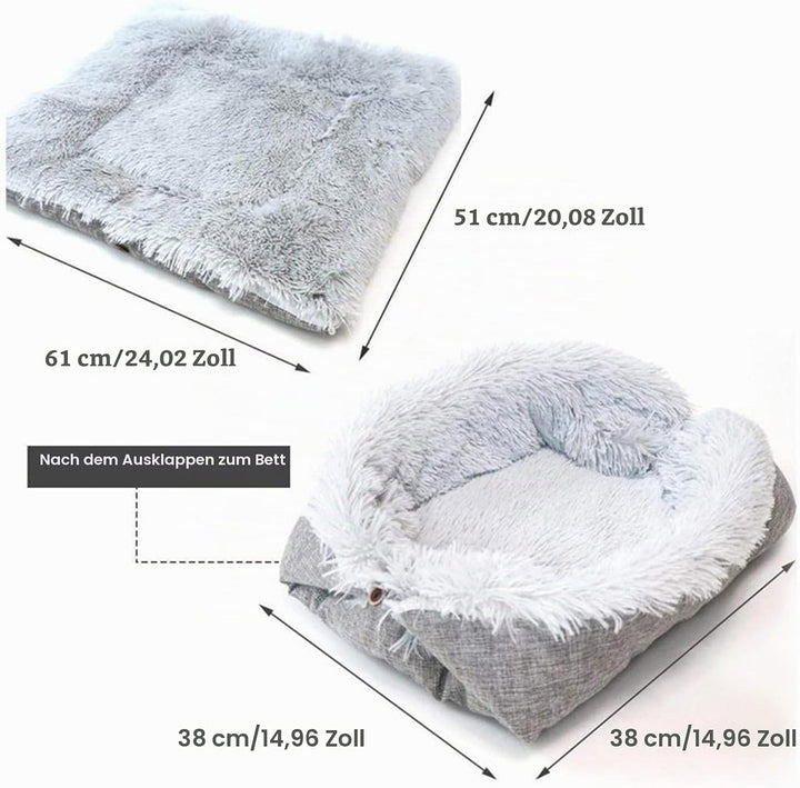Katzendecke Selbstwärmend, Selbstheizende Katzendecke, 2 in 1 Katzenbett Haustierbett Katzensofa, Gr