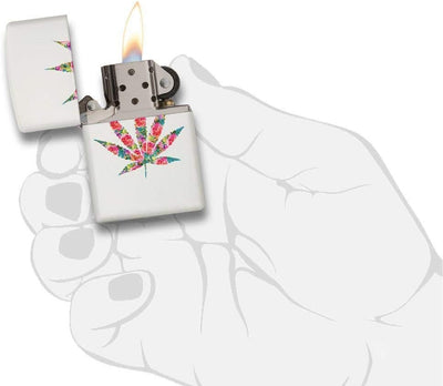 Zippo FLORAL Weed DESIGN-214-Zippo Collection 2019-60004288-46,95 €, Silber, smal