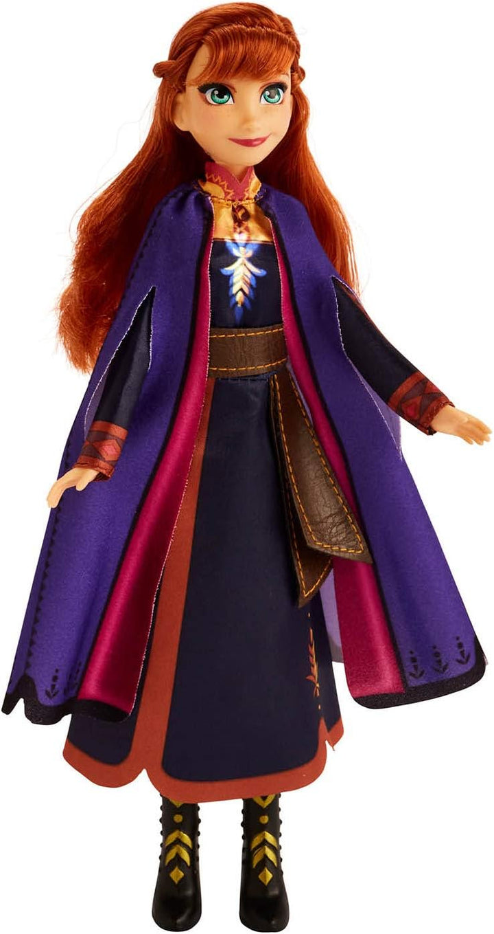 Hasbro Disney Frozen- Anna Cantante Elektronische Puppe mit Kleid, inspiriert von Film Frozen 2, meh