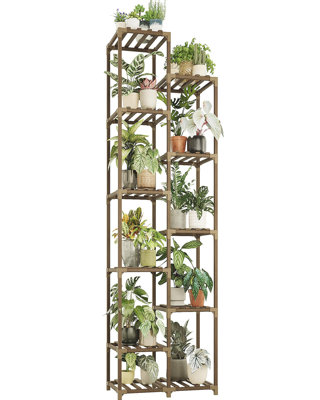 Bamworld Pflanzenregal Outdoor Indoor Blumenständer Hoch Pflanzentreppe Blumenständer für Draussen P