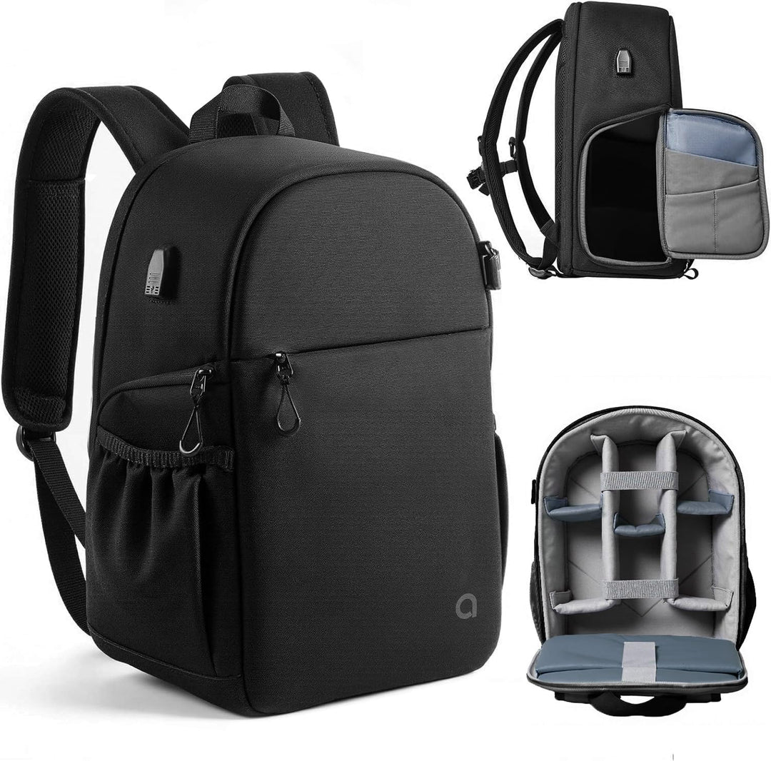 llano Kamerarucksack für DSLR/SLR/Spiegellose Kameras – Wasserabweisender Fotorucksack mit Laptopfac