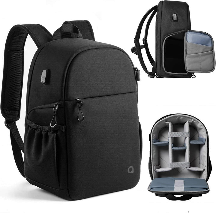 llano Kamerarucksack für DSLR/SLR/Spiegellose Kameras – Wasserabweisender Fotorucksack mit Laptopfac