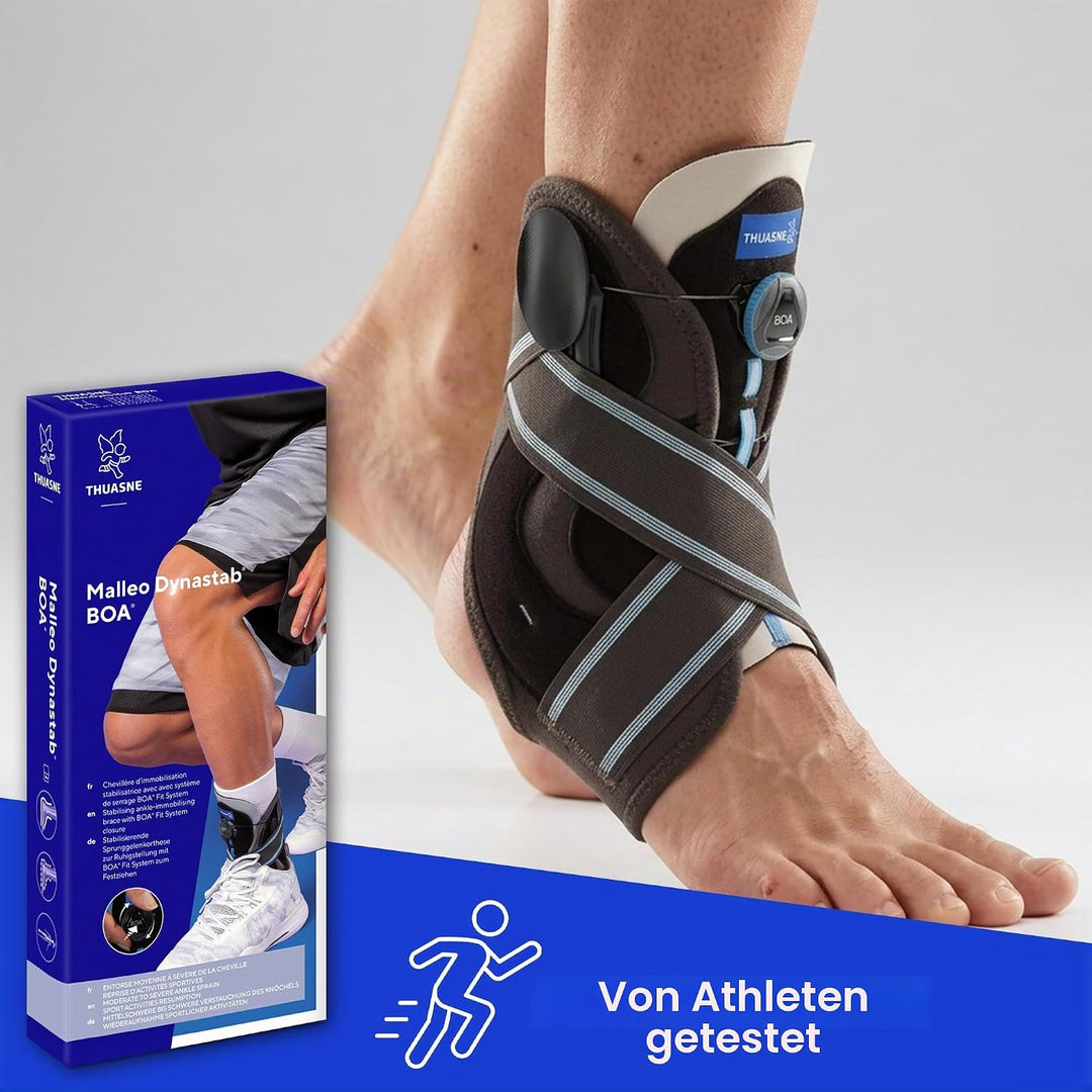 Malleo Dynastab Fussgelenkbandage Boa mit Scroll-Rad-Schiene zur Verspannung, Erholung oder Kontinui