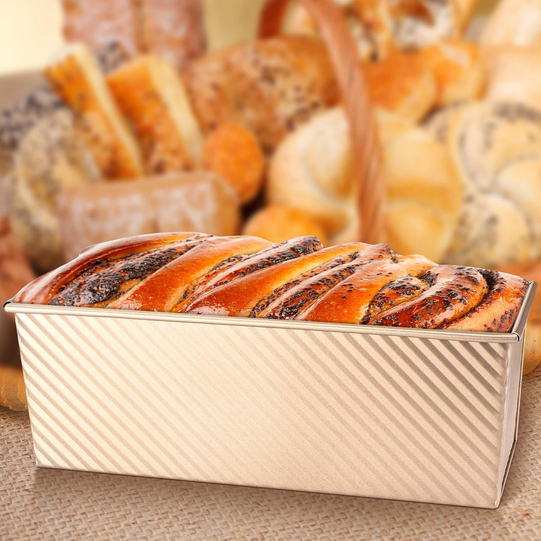 Brotbackform aus Kohlenstoffstahl mit Deckel – Antihaft-Toastbrotform & Kastenform mit Belüftungslöc