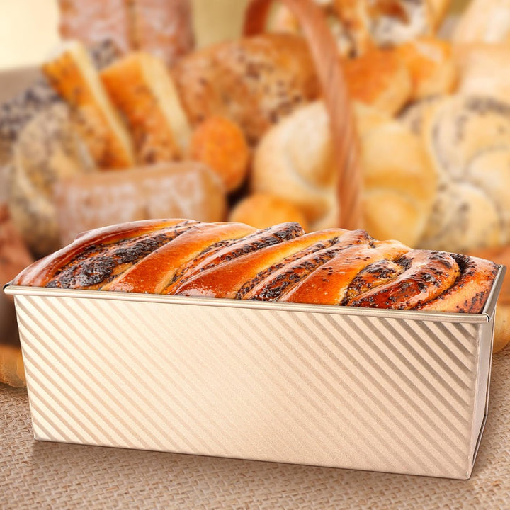 Brotbackform aus Kohlenstoffstahl mit Deckel – Antihaft-Toastbrotform & Kastenform mit Belüftungslöc