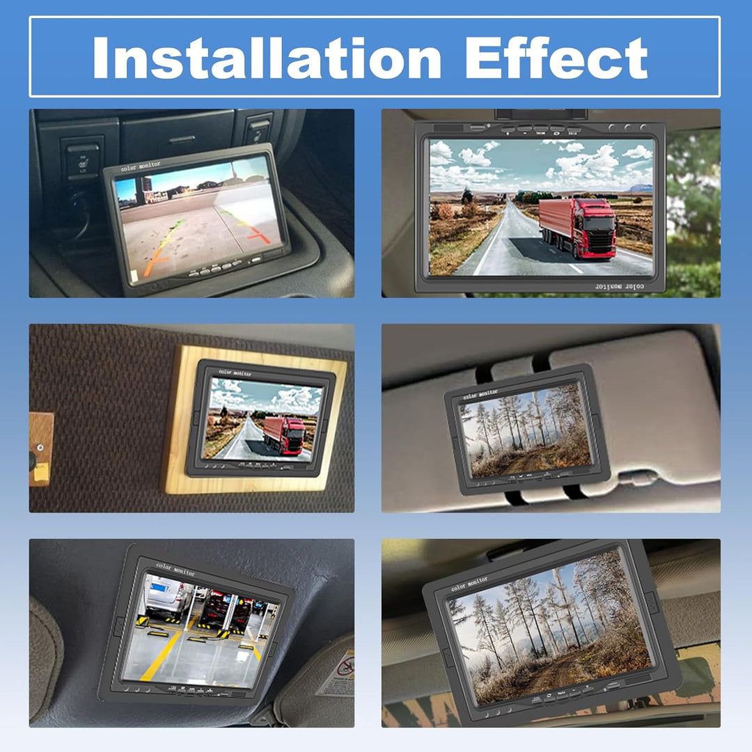 Hodozzy Rückfahrkamera 2 Kameras 7 Zoll IPS Monitor AHD Kamera Wasserdicht, Nachtsicht Frontkamera R