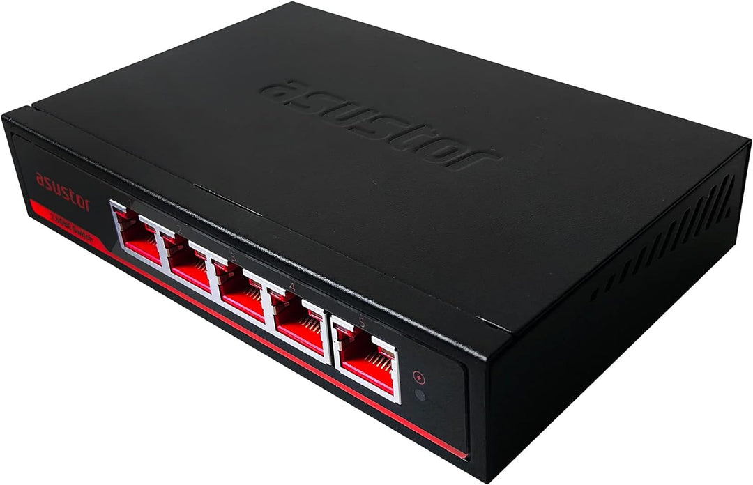 Asustor 5 Port 2.5G Ethernet Unmanaged Netzwerk Switch, Plug and Play | ASW205T