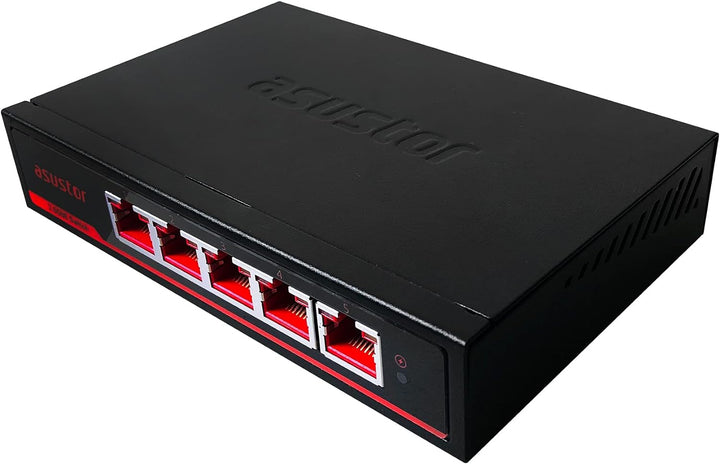 Asustor 5 Port 2.5G Ethernet Unmanaged Netzwerk Switch, Plug and Play | ASW205T