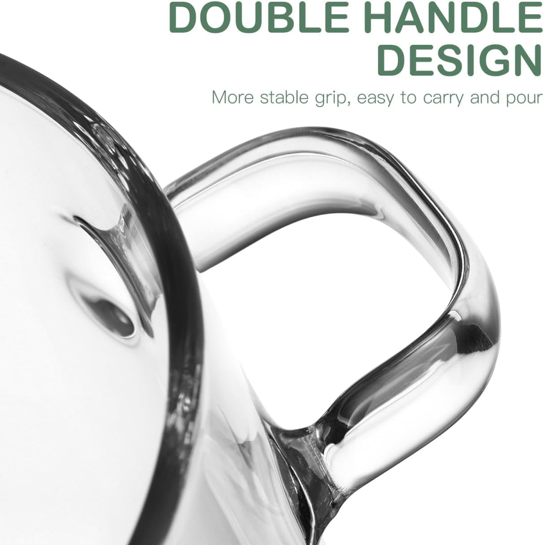 Operitacx Glas Kochtopf, 1,9 l Glastopf mit Deckel, Hitzebeständiger Klarglas Kochtopf und Pfanne mi