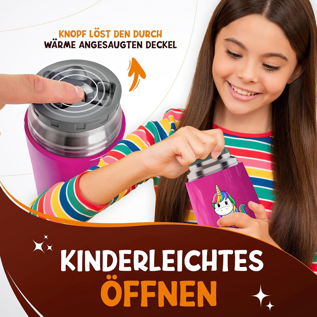 Thermobehälter für Essen Kinder – 500ml – 100% auslaufsicher - Warmhaltebehälter Essen Edelstahl – T