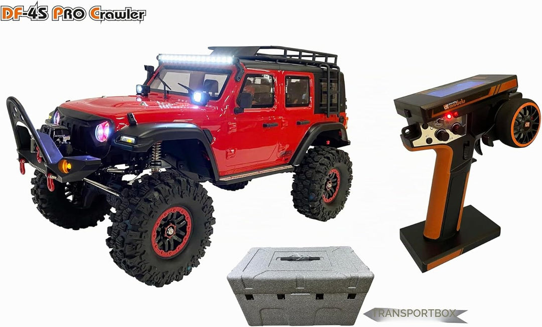 Crawler RC DF-4S Pro rot 4WD mit LEDs und Seilwinde 1/10-3164