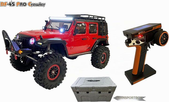 Crawler RC DF-4S Pro rot 4WD mit LEDs und Seilwinde 1/10-3164