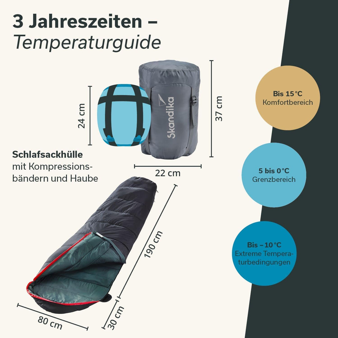 skandika Erwachsene Schlafsack Alaska (RV Links), Schwarz, M, RV Links