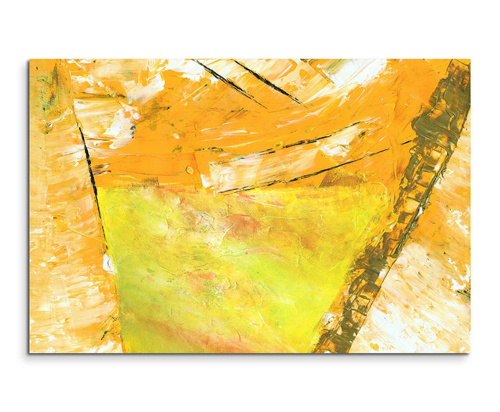 Paul Sinus Art 80x60cm Fotoleinwand Leinwanddruck Kunstdruck Wandbild orange gelb grün gemalt