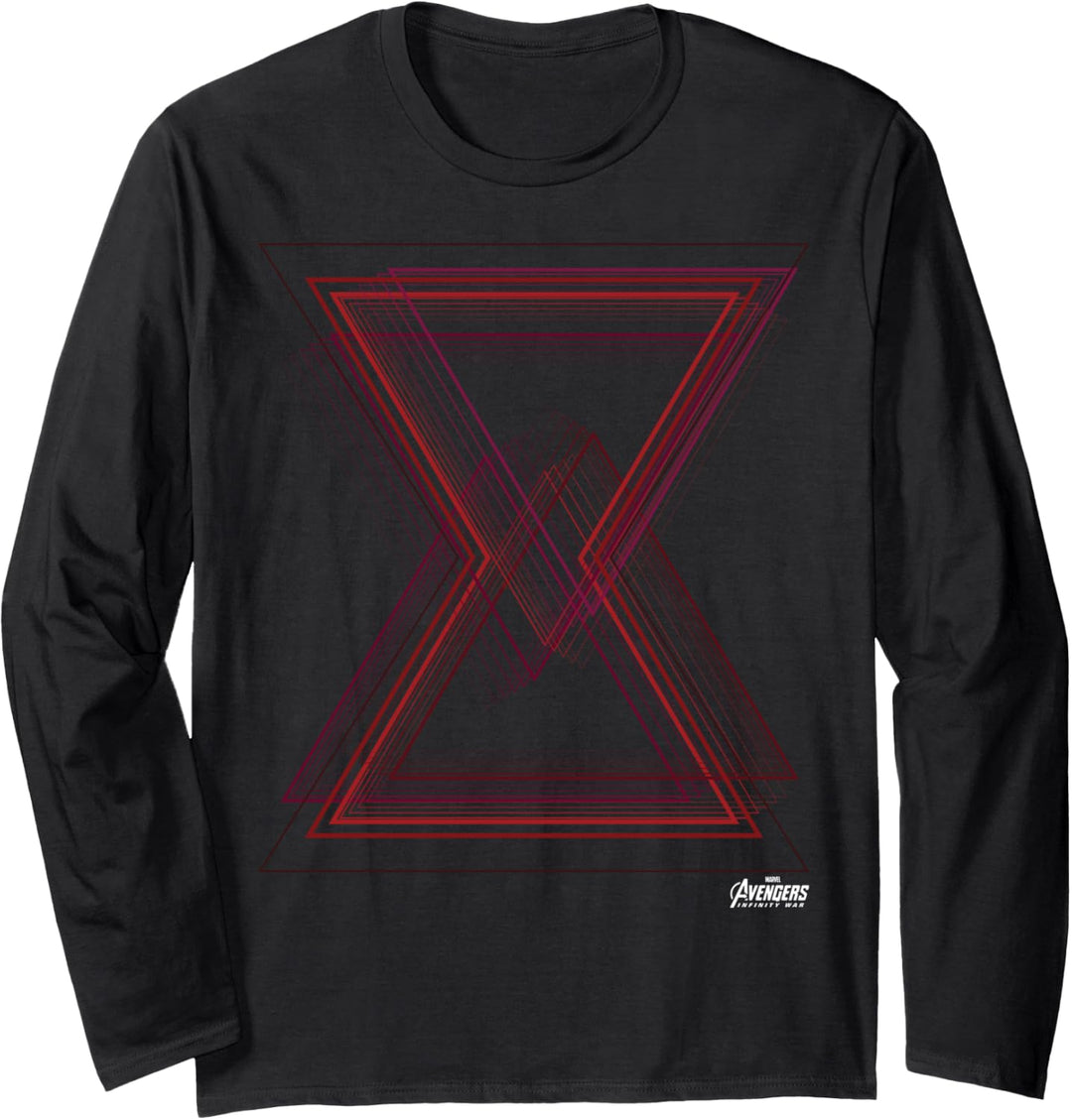 Marvel Avengers Infinity War Black Widow Geo Logo Langarmshirt