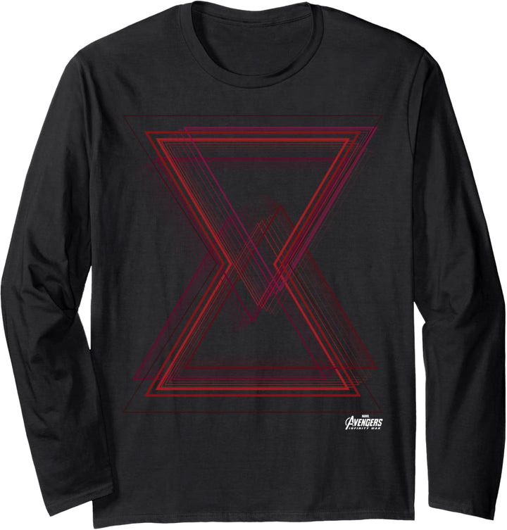 Marvel Avengers Infinity War Black Widow Geo Logo Langarmshirt