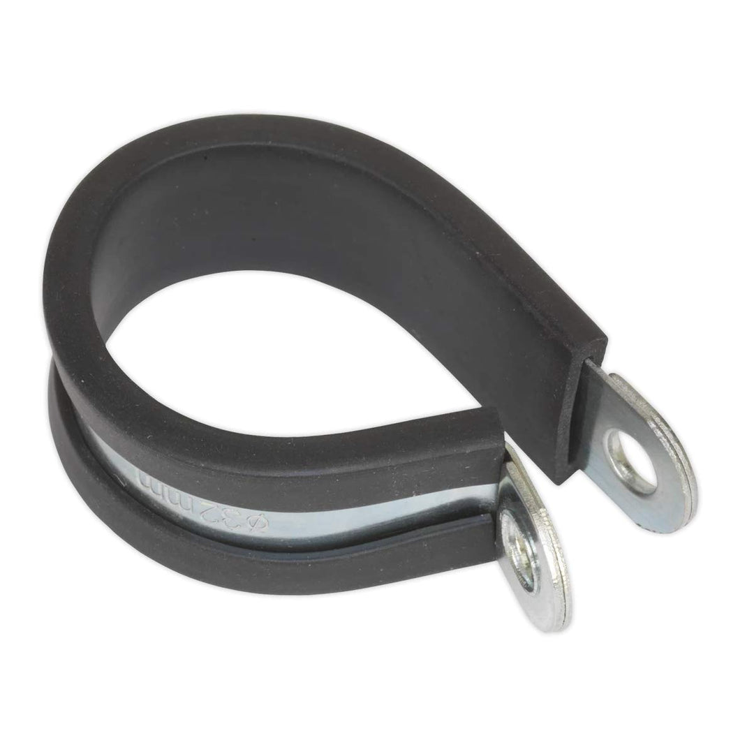 Sealey PCJ32 Gummierung Ø32mm 25 Stück Mit Gummi ausgekleideter P-Clip, Mehrfarbig, 32 mm, 32 mm