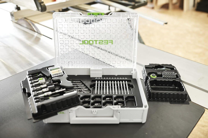 Festool Montagepaket SYS3 M 89 ORG CE-SORT (mit Holzspiralbohrer, Querlochsenker, Bohrer, Bohrsenker