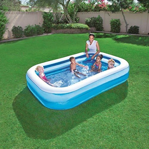 Bestway MWS 54006 Aufblasbarer Pool, rechteckig, 262 x 175 x 51 cm, aus Vinyl, 2 Ringe.