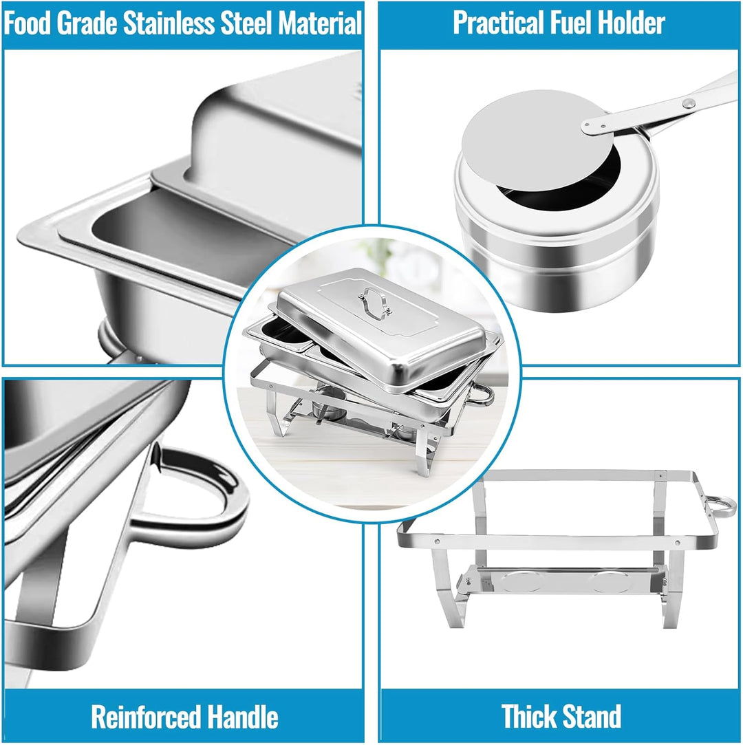 Chafing Dish Profi Set Toulouse, Edelstahl Warmhaltebehälter, Speisewärmer, Rechaud, Chafing Dishes
