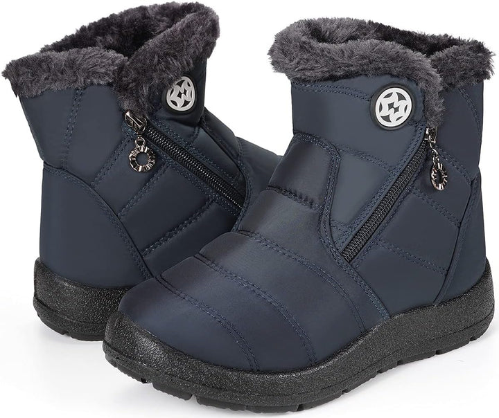 Kinder Winterschuhe Jungen Mädchen Winterstiefel Schneestiefel Wasserdicht Warm gefütterte Schlupfst
