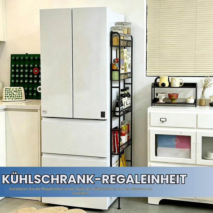 Aufbewahrungsregal Hinter der Tür 5 Etagen, Multifunktional Schmales Regal Hinter Freistehend Metall