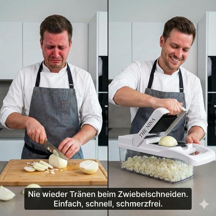 Gemüseschneider Mandoline – Zwiebelzerkleinerer – Kartoffelschneider Gurkenhobel – Zwiebelhacker Spi
