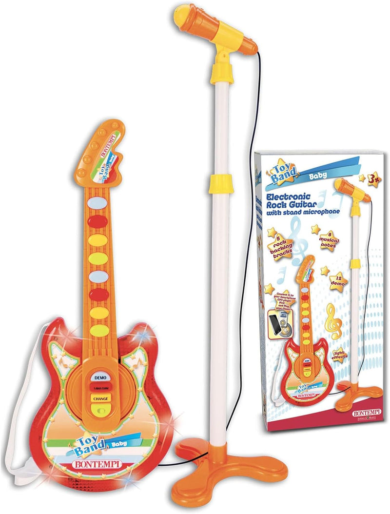 Bontempi 24 5025 Baby-Rockgitarre Ständer-Mikrofon, Mehrfarbig