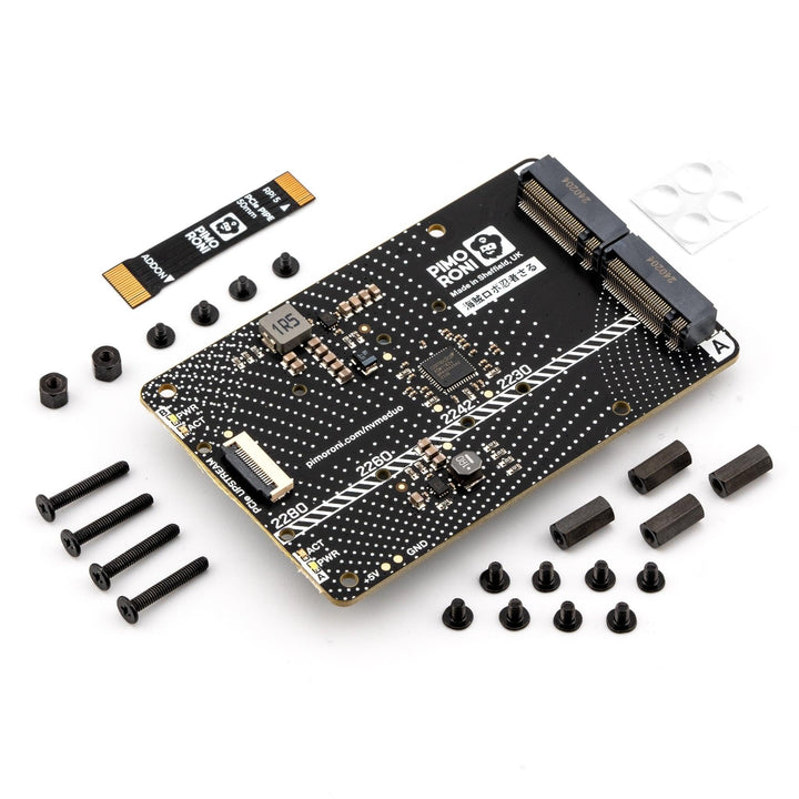 Pimoroni NVMe Base Duo Speichererweiterung für Raspberry Pi 5, 2X M-Key Slot, PCIe Gen 2 Switch